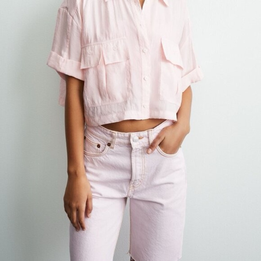 NEW ZARA SOLID COLOR STRAIGHT CUT SHORTS - Picture 6 of 10